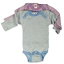 Baby Body langarm ringel, Wolle & Seide, Engel Natur, Gr. 50/56-110/116, 2 Farben