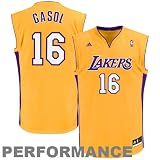 Los Angeles Lakers Pau Gasol Men's Gold NBA Replica Jersey, Medium