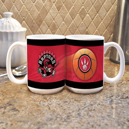 NBA Toronto Raptors 15-Ounce White Sportsball Mug (2 Pack)