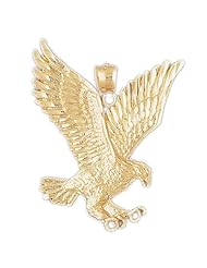 Dazzlers Solid 14k Gold Flying Eagle Charm Pendant Available in three colors from jewelsberry (weights: 7.5 grams only)