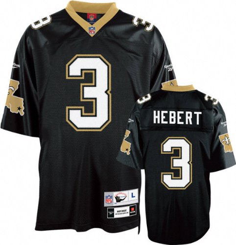 Bobby Hebert Black Reebok NFL Premier 1992 Throwback New Orleans Saints Jersey - 3XL