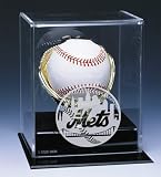 NEW YORK METS OFFICIAL AUTOGRAPH BASEBALL DISPLAY CASE