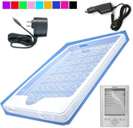 Silicone Skin Cover for Sony PRS 300 + Screen Protector + Car Charger + Wall Charger (Clear)