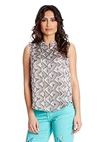 Lavand Blusa (Blanco / Azul)