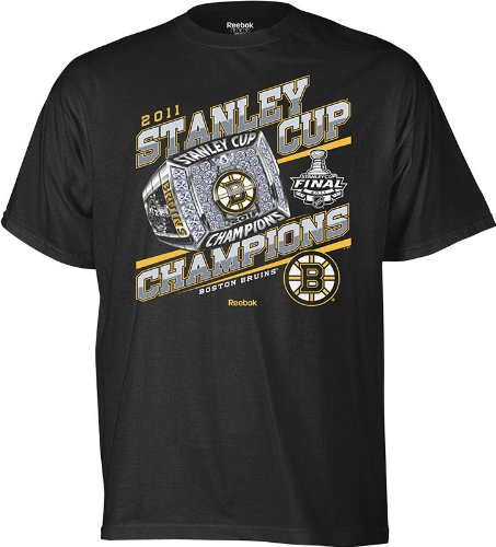 NHL Men's Boston Bruins Stanley Cup Champions Ring It Up Tee Shirt (Black, Large)