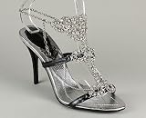Rhinestone ENCRUSTED Chain Back Heel