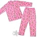  : Pink Monkey and Heart Flannel Pajamas for Women