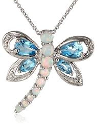 Sterling Silver Dragonfly Pendant Necklace, 18"