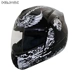 Advanced Hawk Modular Flip up Cross Dual Visor Full Face Motorcycle Helmet - Size : Large