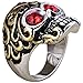 Men's Vintage Stainless Steel Gothic Cz Classic Skull Biker Ring , Gold Silver Red Size 12