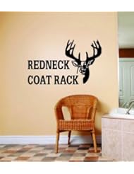 Redneck Coat Rack With Deer Buck Head - Peel & Stick Sticker Size: 15x21 Color: Brown
