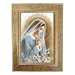 Madonna Praying Mahogany Wood Framed Art Under Glass - MADE IN ITALY
