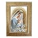Madonna Praying Mahogany Wood Framed Art Under Glass - MADE IN ITALY