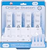 CTA Quadruple Charger Station and 4 x 1800mAh Rechargeable Batteries - MotionPlus Compatible [White](Wii)