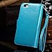 iPhone 6 Plus Wallet Case, Roybens Leather Folio Wallet Sleeve Purse Card Organizers Phone Case Pouch Magnetic Detachable Back Cover Flip Case with Wrist Strap For Apple iPhone 6 6s Plus, Blue