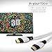 25 Ft HDMI Cable, GearIT Pro Series HDMI Cable 25 Feet High Speed Ethernet 4K Resolution 3D Video and ARC Audio Return Channel HDMI Cable, White