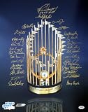1983 Baltimore Orioles Team Signed Autographed 16x20 Trophy Photo (28 Signatures) Dennis Martinez, Jim Palmer & Cal Ripken Jr PSA/DNA