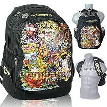 Schulrucksack ED HARDY Rucksack BRUCE - All Over Print NEU