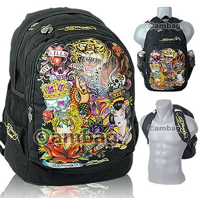 Schulrucksack ED HARDY Rucksack BRUCE - All Over Print NEU