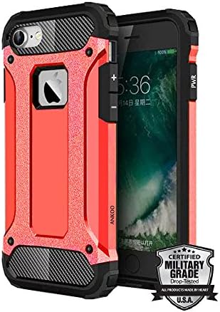 iPhone 6S Plus Case,ANKOO [MILITARY GRADE] Tough HEAVY DUTY Armor Hybrid Dual Layer Defender Case Drop-Tested Shock Absorbent Protective Cover Case for iPhone 6 Plus / iPhone 6S Plus (5.5 Inch) - Red