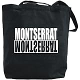 Canvas Tote Bag Black " Montserrat Negative " Country