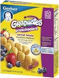 Gerber Cereal Twists, Fruit+Yogurt, Strawberry & Blueberry, 6-Count Bars (Pack of 8)