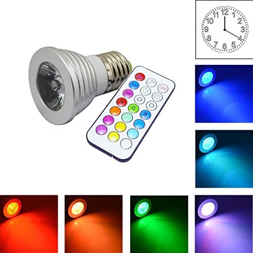 GREXISTAR 4W E27 Colorful RGB Customized Timing Setting LED Spotlight IR Remote Control for Indoor or Outdoor Illumination and Beautification