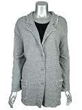 Eileen Fisher Gray Cotton Frayed Trim Blazer Jacket Plus 2X