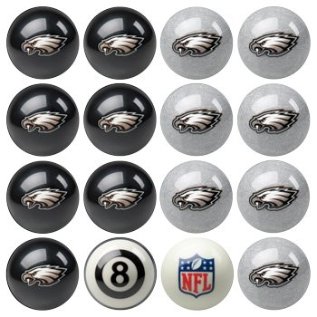 Philadelphia Eagles NFL Home vs. Away Billiard Balls Full Set (16 Ball Set) by Imperial International