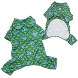 Adorable Poly/Cotton Lightweight Dog Pajamas with Dinosaur Prints - M