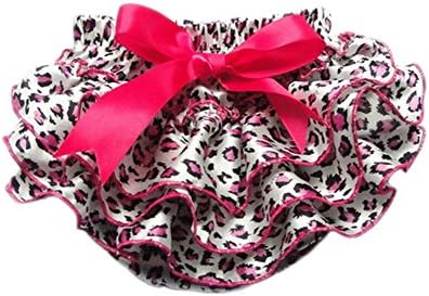 Baby Girl Leopard Print Ruffle Panties Briefs Bloomer Nappy Diaper Cover Pink S