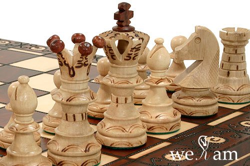 Woodburning Wooden Chess Set – Board 21×21 Inches