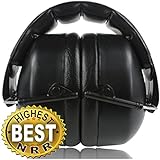 ClearArmor 141001 Safety Ear Muffs Shooters Hearing Protection Folding-Padded Head Band Ear Cups, Black (Certified S3.19 & EN352)