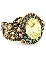 Sorrelli "Water Lily" Crystal Filigree Adjustable Gold-Tone Ring
