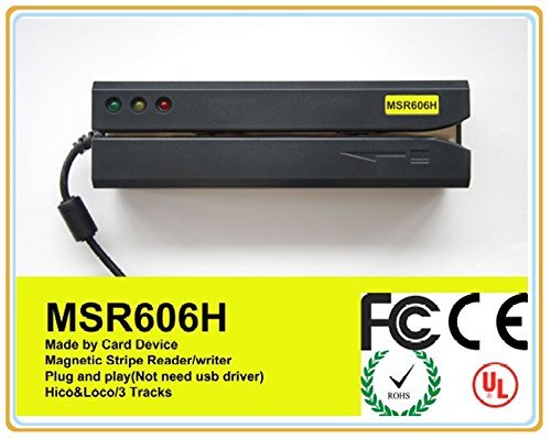 Msr606h MSR 606h (NO USB DRIVER) Upgrade From Msr606 Magnetic Stripe Card Reader/writer with Software Free Comp Msr 206 Msr206 Msr X6+20pcs Hico Magnetic Cards