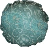 Teal Floral Round Pillow 16