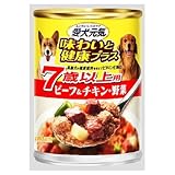 愛犬元気 味わいと健康プラス缶7歳以上用ビ−フ&チキン・野菜 375g