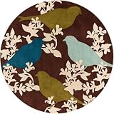 Thomas Paul Goldfinch Tufted Wool Rug FCAG  - 8' Round - Chocolate Aqua