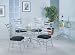 5 pc glass and brushed steel dining table set