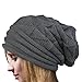 Molly Women's Winter Beanie Knit Crochet Ski Hat Oversized Cap Hat Warm Dark Gray