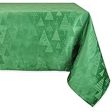 DII Machine Washable, Dinner and Holiday Tablecloth 60" Round, Holiday Trees, Green, Seats 2 to 4 people