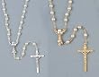 Rosary - First Communion - 5mm Imitation Pearl Beads - 16" Chain with Chalice - MADE IN ITALY - Gift Box Included
