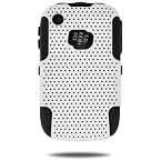 Amzer AMZ91315 Silicone-Perforated PolyCarbonate Hybrid Case for BlackBerry Curve 3G 9300 and BlackBerry Curve 8520 (Black/White)