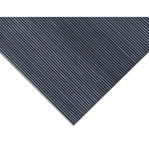 Rubber-Cal Fine Rib Corrugated Rubber Mats and Runners - 3mm Thick x 4ft x 6ft Roll by 