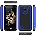 LG Escape 3 Case, LG Phoenix 2 Case, LG K8 Case, LK [Shock Absorption] Hybrid Armor Defender Protective Case Cover for LG Escape 3 / LG Phoenix 2 / LG K8, Blue
