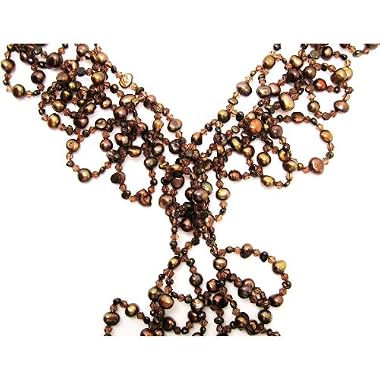 HinsonGayle DIVA Collection "Trinity" Multistrand Chocolate Cultured Pearl Necklace