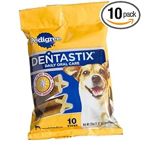 Pedigree Dentastix Daily Oral Care Snack Food for Small/Medium Dogs, 5.57-Ounce Bags (Pack of 10)
