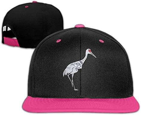 Fashion Custom Cool Sandhill Crane Flat Bill Hip-hop Baseball Cap Pink
