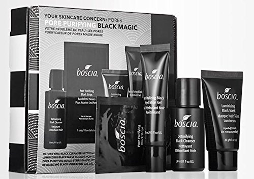 Boscia 4-Piece Sephora Gift Set Black Magic Pore Purifying Kit Set Cleanser Mask Gel Strips Detox
