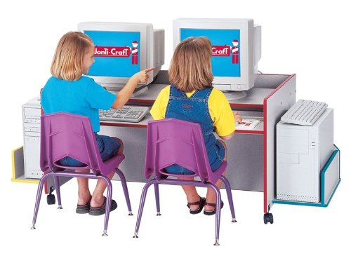 Jonti-Craft Rainbow Accents® Two-Student KYDZ Computer Desk